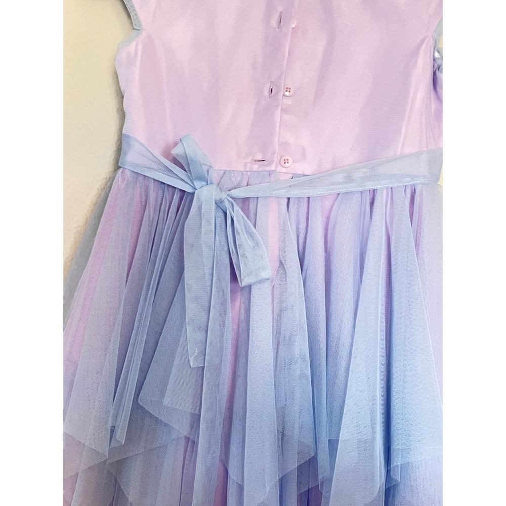 Jona Michelle Girls Size 8 Blue Lavender Sequin Tulle Party Dress CO5790 - Picture 6 of 9
